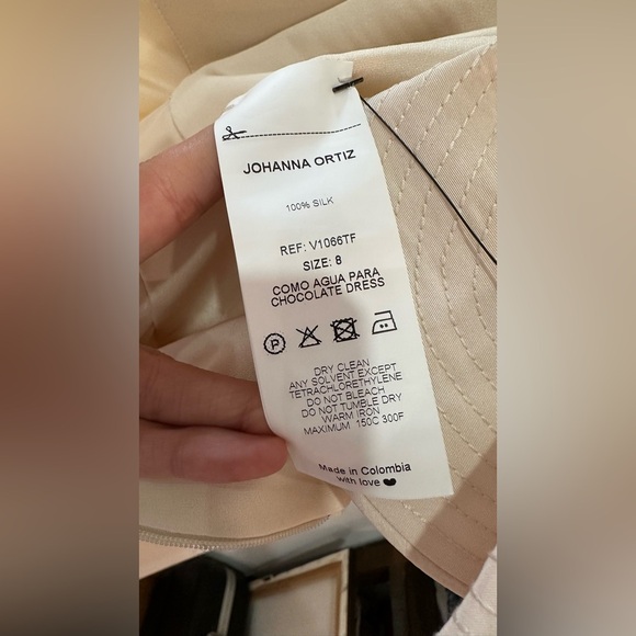 NWT Johanna Ortiz Silk Strapless Detachable One Ruffle Shoulder Cream Dress 8 - Picture 15 of 15